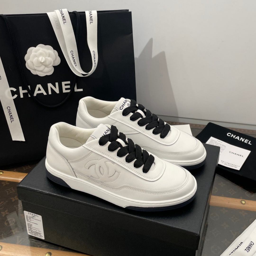 Chanel White Leather